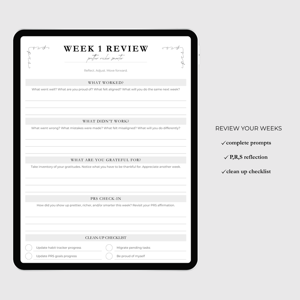 The PRS Method Q4 Digital Planner