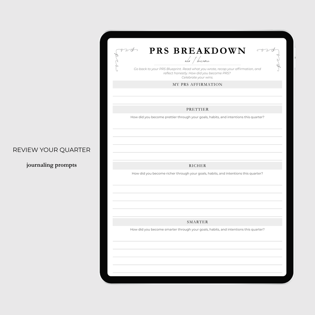 The PRS Method Q4 Digital Planner