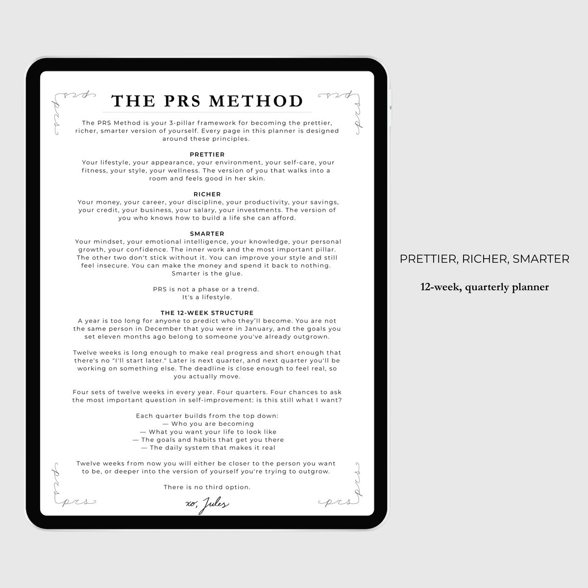 The PRS Method Q4 Digital Planner