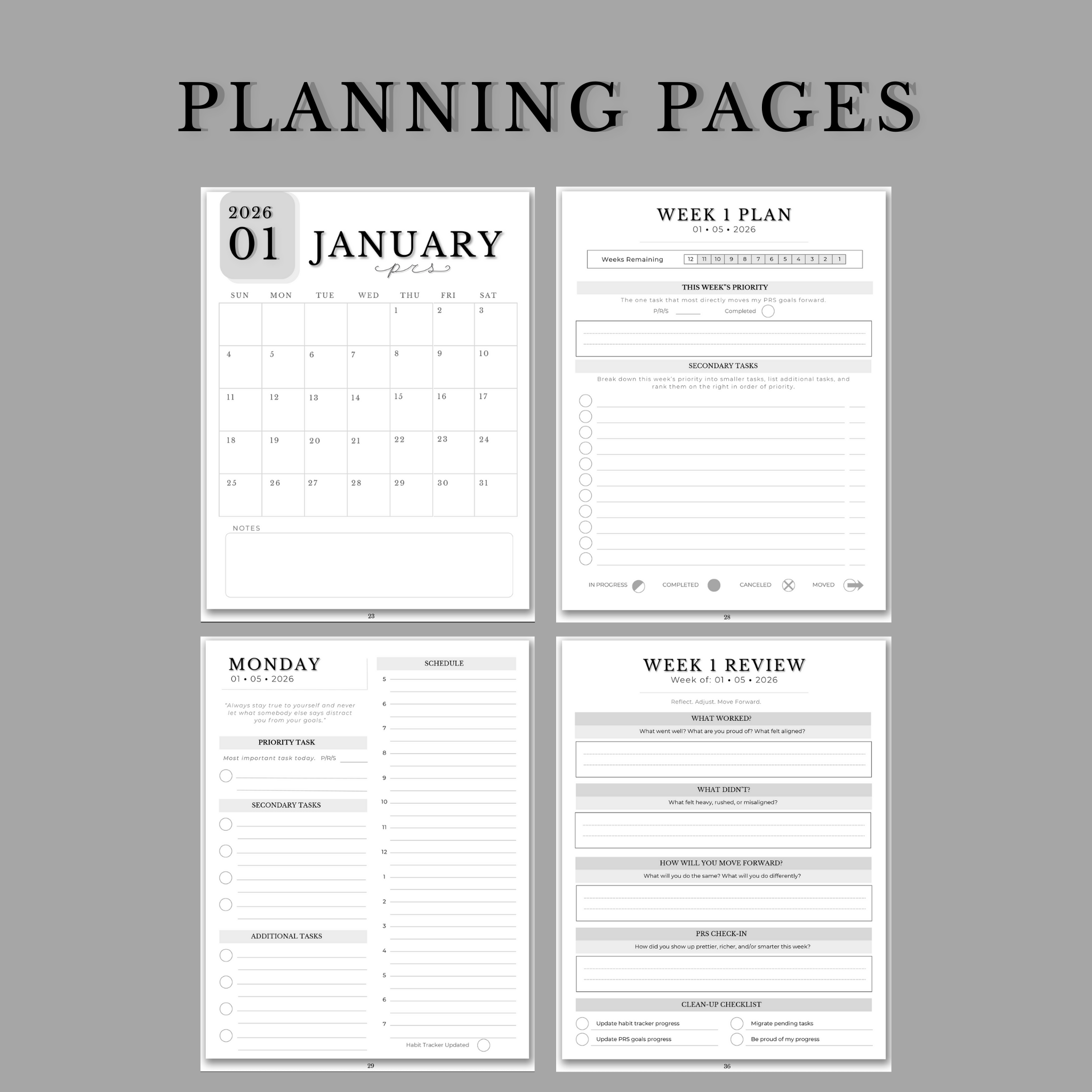 The PRS Method Digital Planner: Q1
