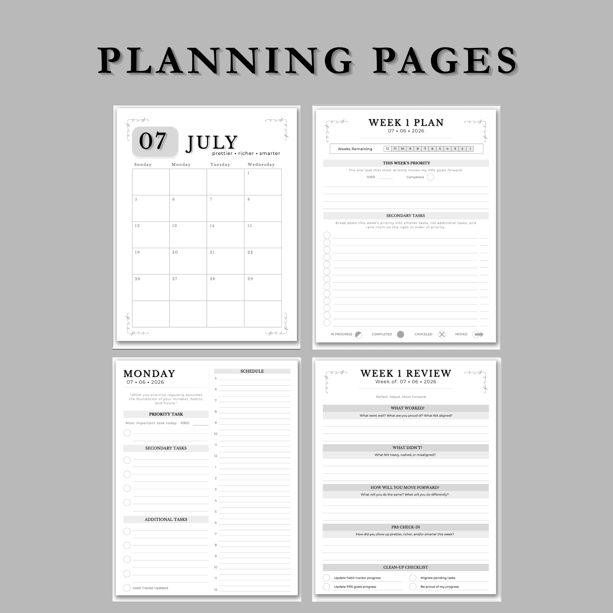 The PRS Method Q3 Digital Planner