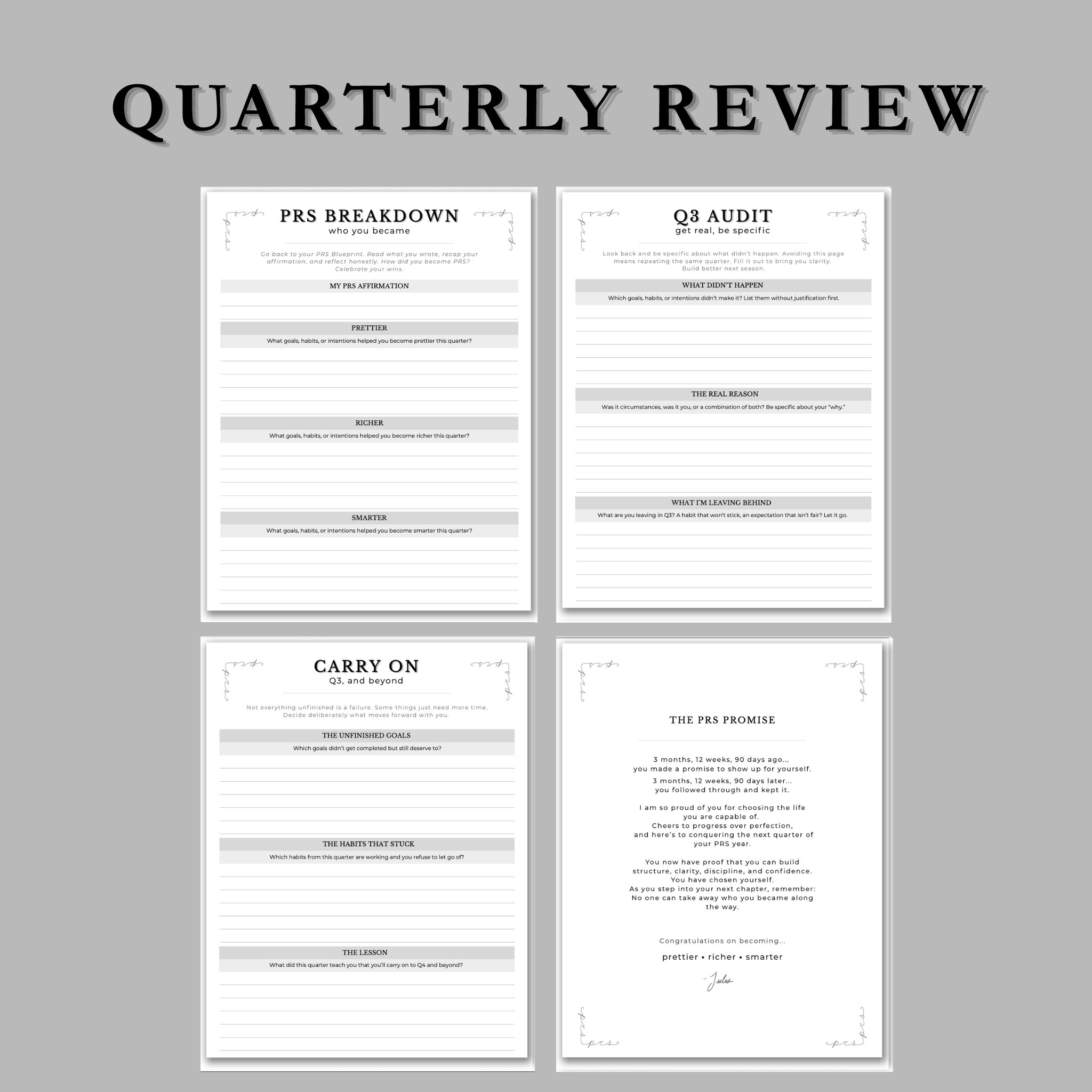 The PRS Method Q3 Digital Planner