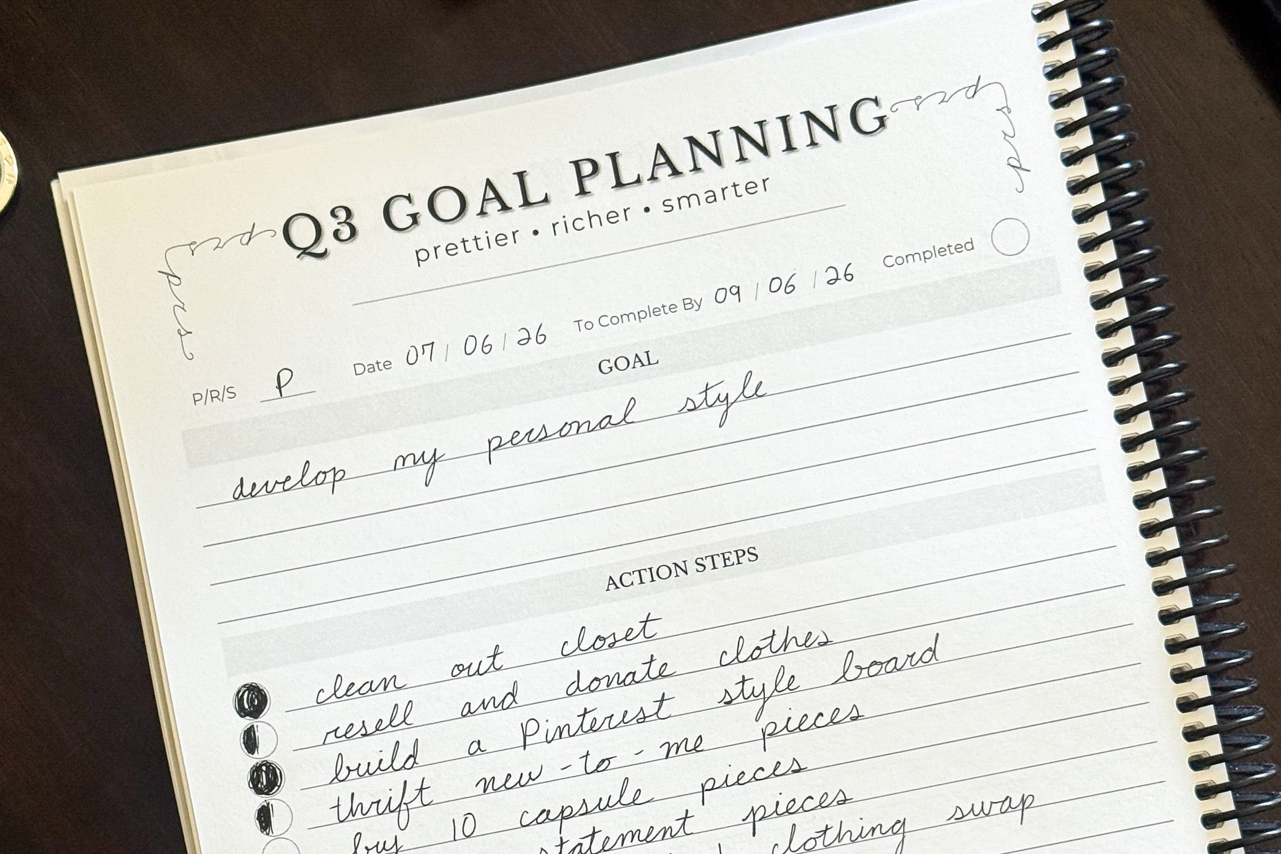 The PRS Method Q3 Planner