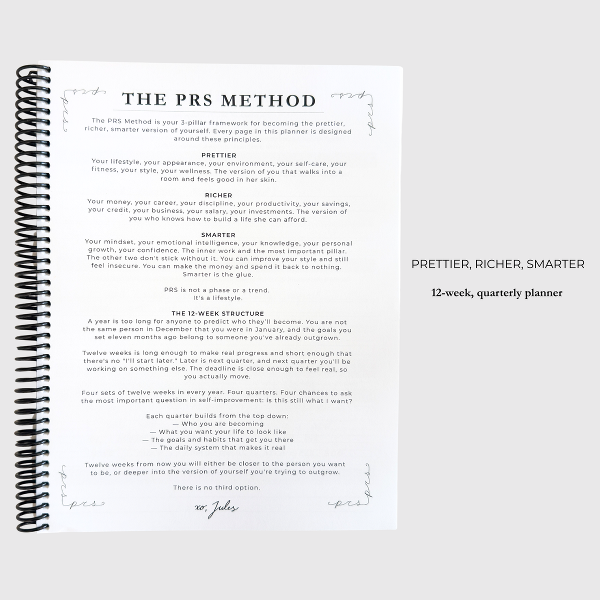 The PRS Method Undated Planner
